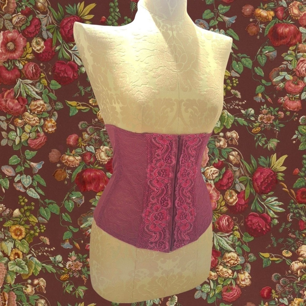 Curvation Burgundy Lace Corset Waist Cincher Size Medium WhimsyGoth Festival